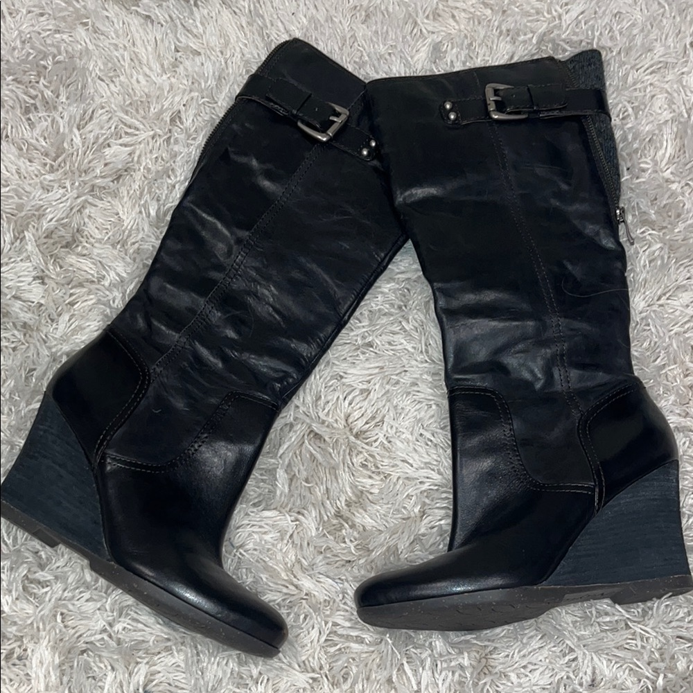BRAND NEW LEATHER NAYA QUAIL BLACK BOOTS